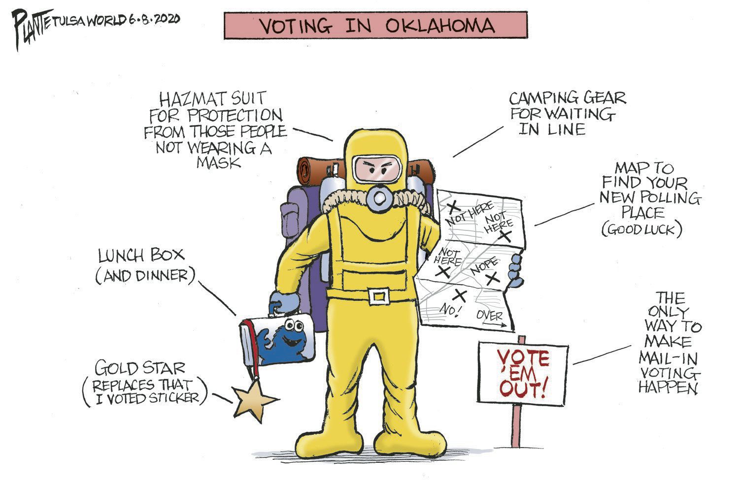 Bruce Plante Cartoon: Voting in Oklahoma